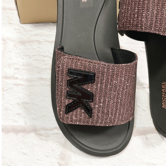 MICHAEL KORS MK Slide In Glitter Black Multi Color - Picture 2 of 7